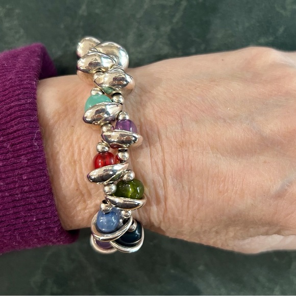 UNO de 50 Silver and Multicolor Murano Glass Beaded Bracelet - Picture 4 of 8